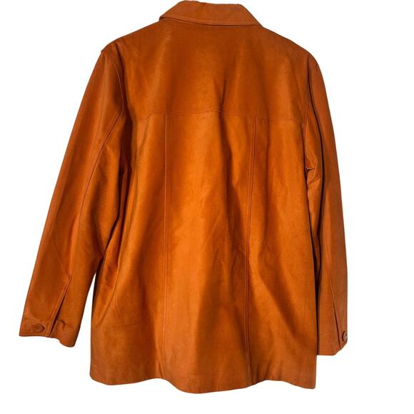 Orange Genuine Leather Vintage Jacket - Picture 4 of 7